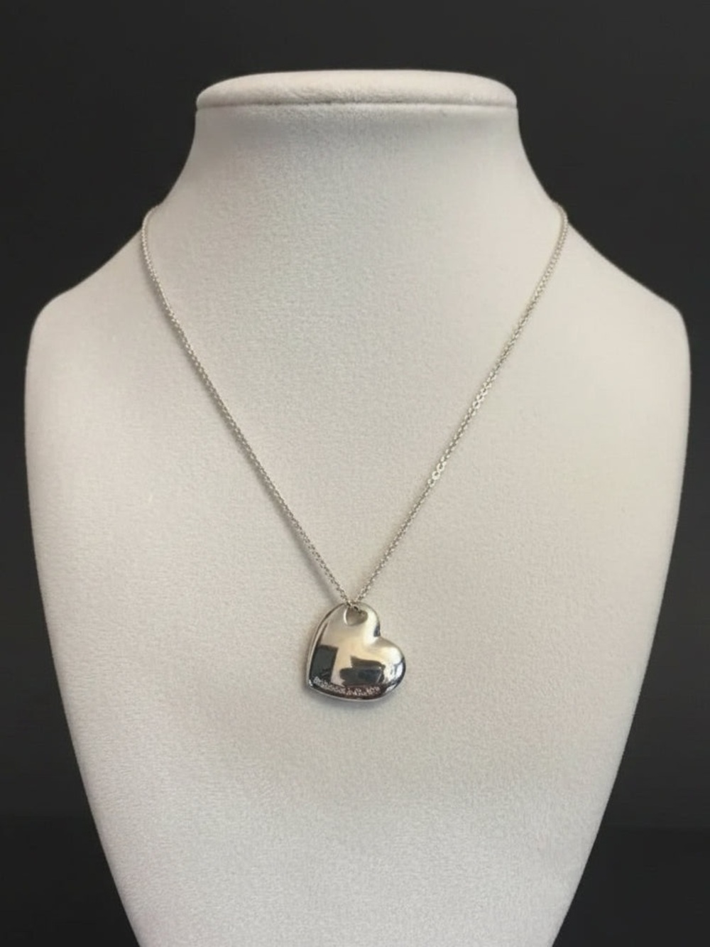Tiffany & Co. .925 Silver Cutout Heart Pendant Necklace Signed